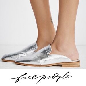Free People At Ease Silver Loafers 38